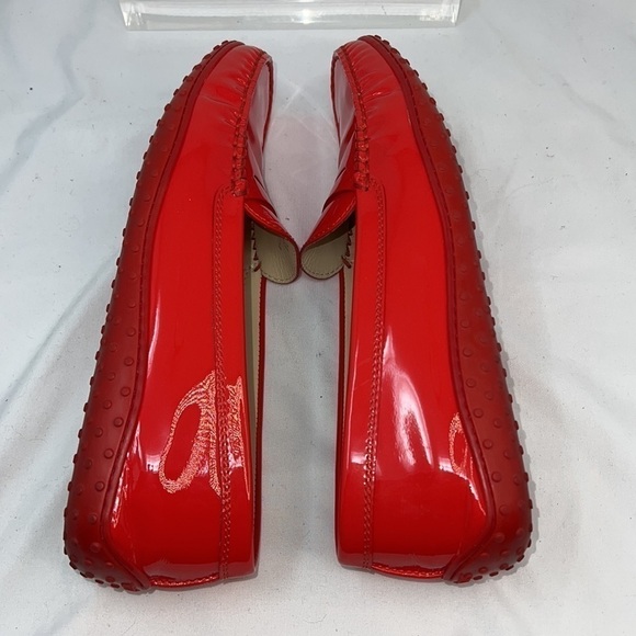 Tod Tod’s Sz 39 Bright Red Patent Gommino Patent Leather Loafers Shoes